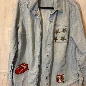 Denim button down